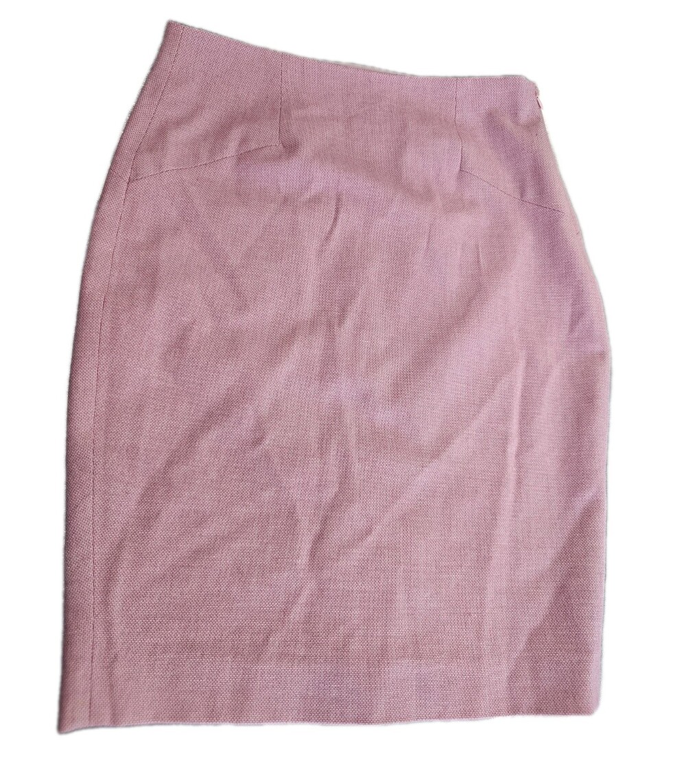 RW & CO Pink Wool Pencil Skirt  Size 2, Zip Closure ON The Side, Slit Back